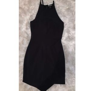Express: Black Asymmetrical Bodycon Mini Dress